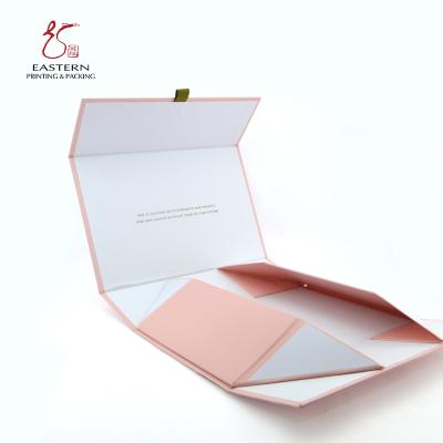 China Customized Luxury Customized Rectangular Cardboard Gift Box Disposable Logo Rigid Paper Printed Disposable Gift Wrapping Paper Box Pink for sale