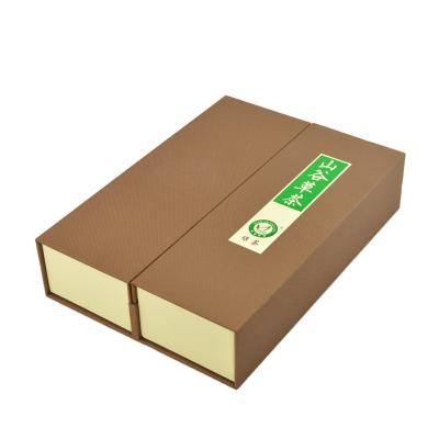 China Recycled Materials Tea Packaging Box Two Door Flap Custom Food Gift Box for sale