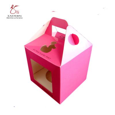 China Custom Recycled Materials Cake Paper Fashionable Small Packing Box For Cake for sale