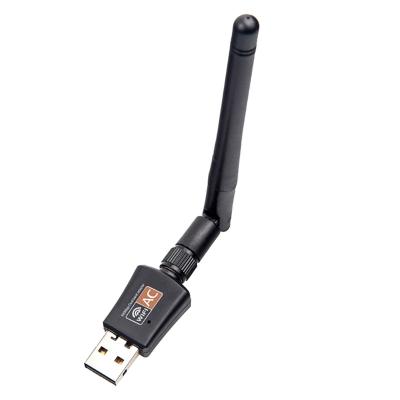 China 600mbps 2.4/5.8ghz Lan Network Card With Antenna Desktop Dual Band USB Wifi Wireless Adapter for sale