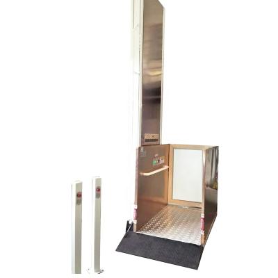 China ISO CE Approved Vertical Wheelchair Lift Glass Vertical Hydraulic 1 Year Warranty Aluminium Alloy for sale