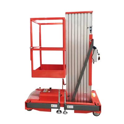 China Hydraulic Push Around Single Mast Lift Single Mast Lift 1420*800*2000mm 380kg Weight 1 Year Warranty for sale