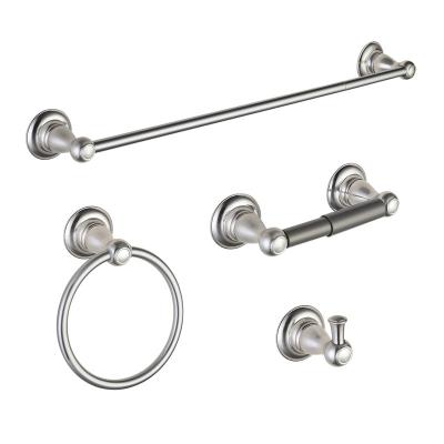 China 4-Piece Bathroom Modern Design Wall Mounted Brushed Nickel Bathroom Hardware Accessories Set for sale