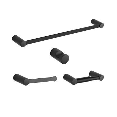 China Modern 4 Pieces Home Hardware Bathroom Accessories Zinc Alloy Black Hardware Set for sale