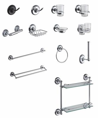 China Sustainable No.4300 Zinc Chrome Round Base Wall Mounted Bathroom Accessories 6pcs Set for sale