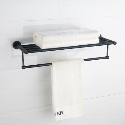 China Black Wall Mounted Bathroom Accessory Heater Decorative Bathroom Towel Rack Towel Shelf for sale