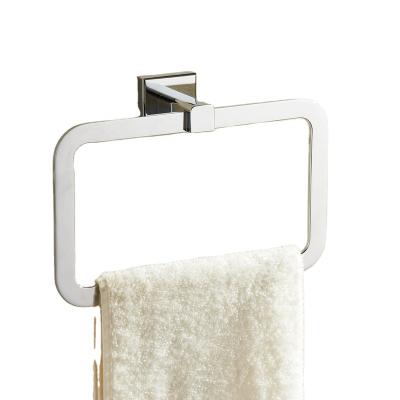 China Modern Simple Chrome Bathroom Fixtures Accessories Wall Mounted Brass Towel Ring for sale