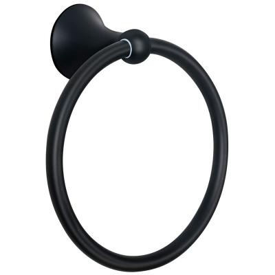 China Wall Mounted Towel Ring Matte Black Sturdy Round Modern Bathroom Hardware Circle Modern Towel Hanger for sale