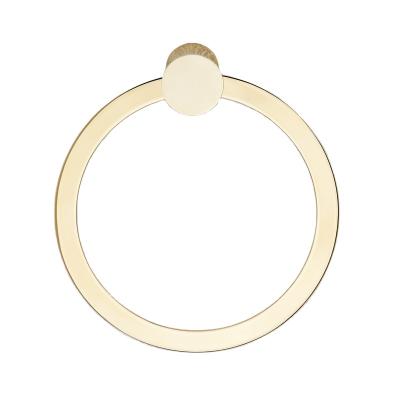 China Supplier Modern Wall Mounted Bathroom Factory Simple Design Gold Brass Towel Ring for sale