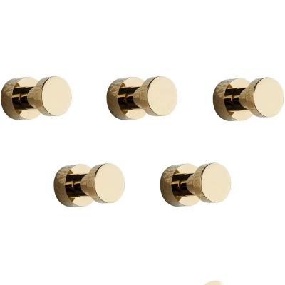 China Modern Europe Gold Dot Bathroom Wall Mount Towels Clothes Hanging Brass Bathroom Towel Hook for sale