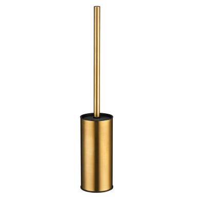 China 304 Stainless Steel Modern Bathroom WC Golden Free Standing Toilet Cleaning Brush for sale