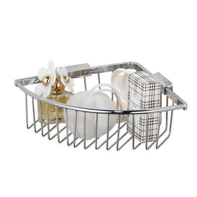 China Sustainable New Arrival High Quality Corner Wall Mount Brass Chrome / Nickel / Black Storage Baskets For Bath Room for sale