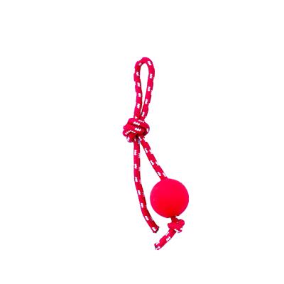 China Durable rubber ball with rope for k9 dog training utility dog for sale