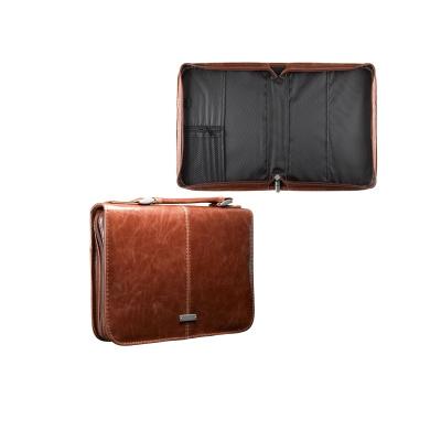 China Custom Elegant Handmade Leather Padfolio Design Folder Luxury PU Leather Briefcase Business Business Document Briefcase for sale