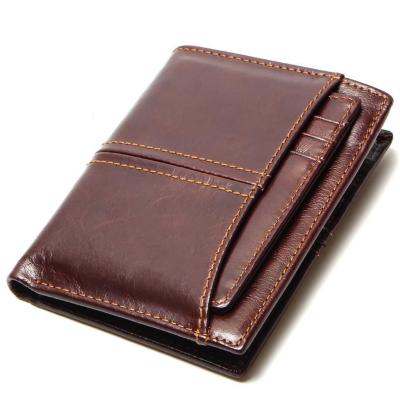 China Fashion Custom Vintage Genuine Leather Wallet Slim Men for sale