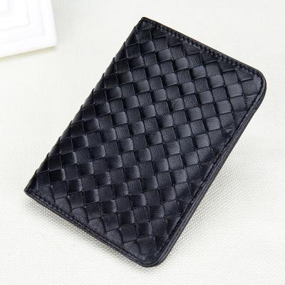 China Hot Selling Genuine Leather Vintage PU Passport Holder Money Cash Wallet Business Card Holder Genuine Leather for sale