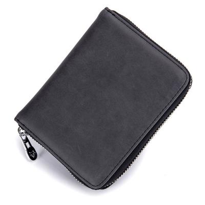 China Vintage RFID Blocking Hot Selling Popular Genuine Leather Passport Holder Cash Wallet Bag Security ID Credit Card Holder for sale