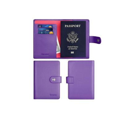 China Wholesale Fashion Passport Holder Wallet and Luggage Tag Travel Gift Set RFID PU Passport Holder Custom Leather Cover for sale