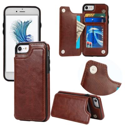 China Wholesale Mobile Accessories PU Mobile Phone Case Cell Phone Cover Wallet Wallet Leather Stand For Iphone 8 plus for sale