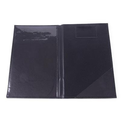 China Hotel Black Waterproof Book Leather Menu Covers Restaurant PU Leather Menu Holder Folder for sale