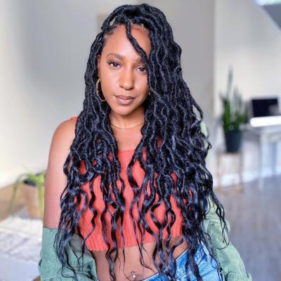 China Popular Toyotress Synthetic Pre-twisted Hot Selling Hair Pre-looped Wavy Toceana Locs Crochet Braids Synthetic for sale