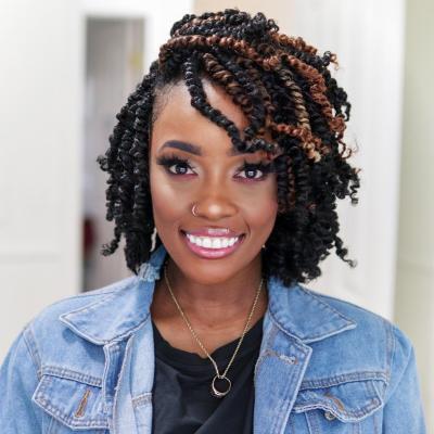 China Toyotress Passion Twist Curly Hair Pre-twisted Synthetic Braiding Pre-curled Braid Hair For Black Women for sale