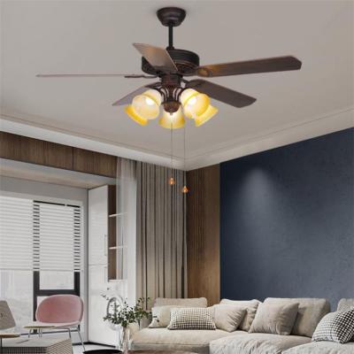 China Wooden energy saving blades cheap prices retro body energy saving light metal ceiling fan for sale