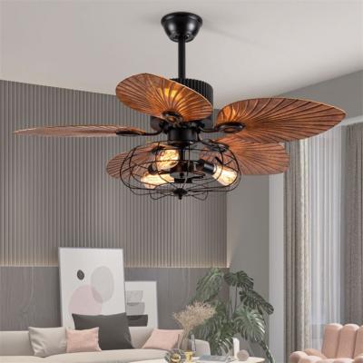 China Energy Saving Decorative Chandelier Led American Raw Material Rustic Ceiling Fan With Light for sale