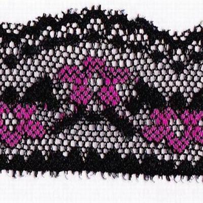 China Sustainable Quality African Fashion Elastic Lace Trimming African Two Tone Lace Trim Black Lace Fabric for sale