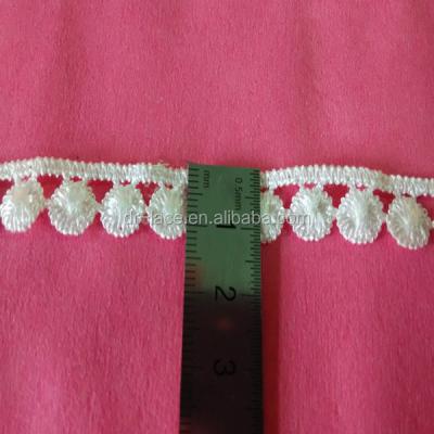 China Viable cotton lace pom pom design, cotton picot lace for sale