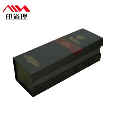 China Recyclable Custom Premium Luxury Cardboard Red Wine Gift Carrier Box Wine Bottle Packaging Delivery Box With Window for sale