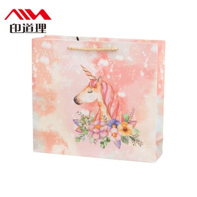 China Recyclable In Stock Glitter Cardboard Paper Bag Maker For Gift Packaging Laser Cut Plain Holographic Gift Paper Bags With Handles for sale