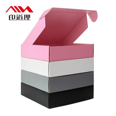 China Recyclable Custom Logo Carton Manufacturer Corrugated Mailing Box For Delivery Packing Cardboard Shipping Black Box Packaging for sale