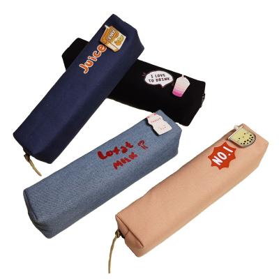 China Student Pen Bag School Cotton Pencil Case Multifunctional Printing Eco-friendly Wholesale Colorful Hot Sale Gift for sale