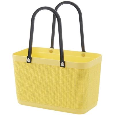 China Kitchen Vegetable Storage Baskets Bath Toy Wire Mesh Fruit Storage Plastic Organizermetal Storage Basket With Wooden Handle for sale