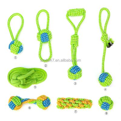 China Bulk Cheap Hand Stocked Eco - Friendly Sustainable Woven Interactive Dog Rope Toys Set Super Strong Bite - Resistant Chew for sale