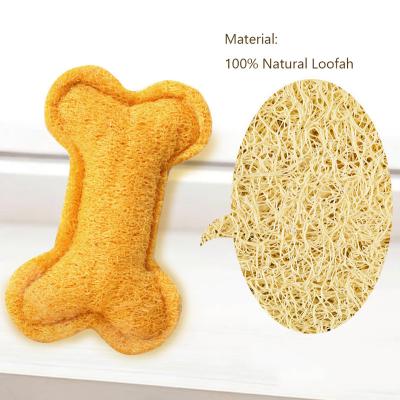 China 100% Natural Viable Loofah Bone Shaped Good For Teeth Cat Play Teaser Eco-Friendly Pet Dog Chew Toy for sale