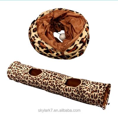 China 2021 Sustainable New Design Improve Cat Life Wash Outdoor Free Folding Cat Tunnel Leopard for sale