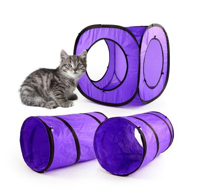 China Viable Tunnel Interactive Material Polyester Colorful Folding Pet Rolling Ground Dragon Cat Tunnel Toys for sale