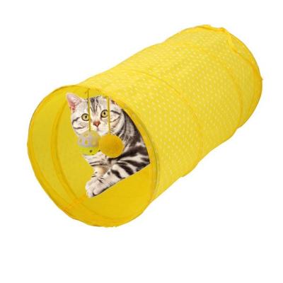 China Sustainable Pet Tube With Fun Ball Folding Suitable For Small Medium Cats Dogs Tunnel Interactive Toy for sale