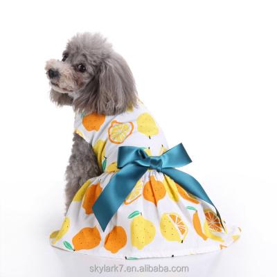 China Pet Plaid Skirt Clothes Stripe Spring /Summer Dog Sustainable Hot Selling Wedding Dress for sale