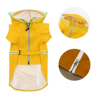 China Summer Stored Outside Waterproof Pet Raincoat For Dog With Hood Reflective Windproof Large Dog Raincoat for sale