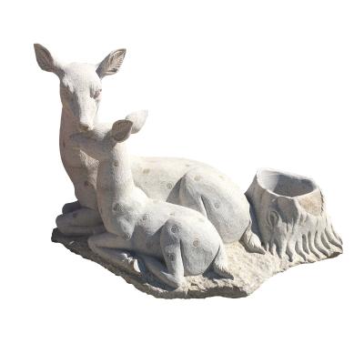 China Chinese Fine Quality Hand Carving Outdoor Sculpture Deer Animal Sculpture for sale