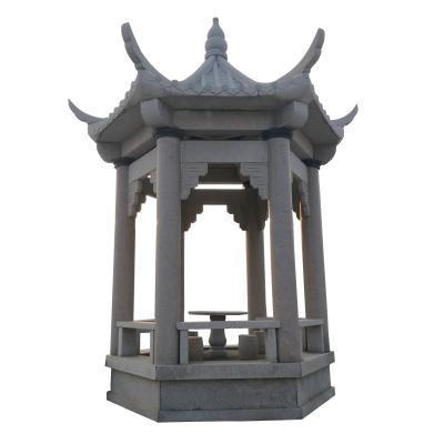 China Chinese Durable Using Low Price Carving Granite Stone Gazebo Style Stone Pavilion for sale