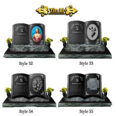 China Modern Granite Book Shaped Bible Headstone Headstone Carving Monument Marble Book Shaped Headstone And Monument Cemetery Planning for sale