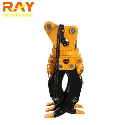 China High Efficiency Stone Grab Mini Excavator 1 Ton Log Grab Grapple Bucket Attachment for sale