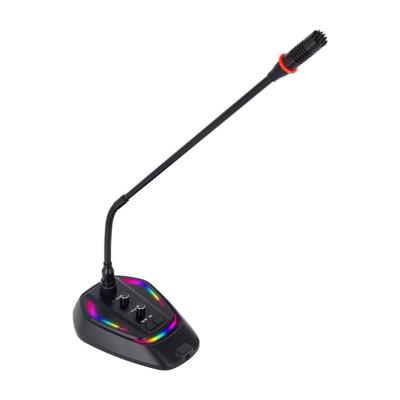 China Clear Sound New Arrival RGB Condenser Gooseneck Microphone For Conference Gaming Microphone for sale