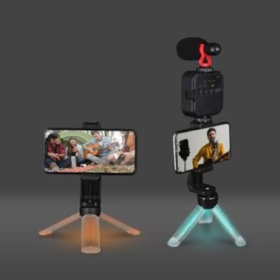 China PORTABLE RGB Mobile Phone Tripod Stand Camera Fill Light Microphone Stand for Photography for sale