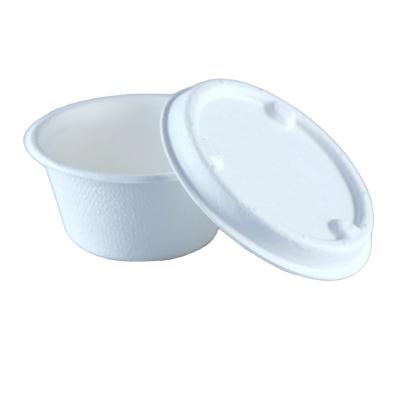 China Organic Food Packaging Biodegradable Cups Disposable Sugar Cane Molding 1oz 2oz 4oz Sauce Cups 8oz 12oz 16oz Grocery Container for sale