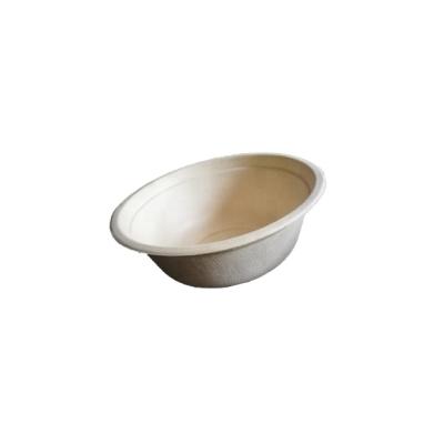 China Water and Grease Resistant Disposable Tableware 500ml Sugarcane Bagasse Paper Pulp Biodegradable Salad Bowl for sale